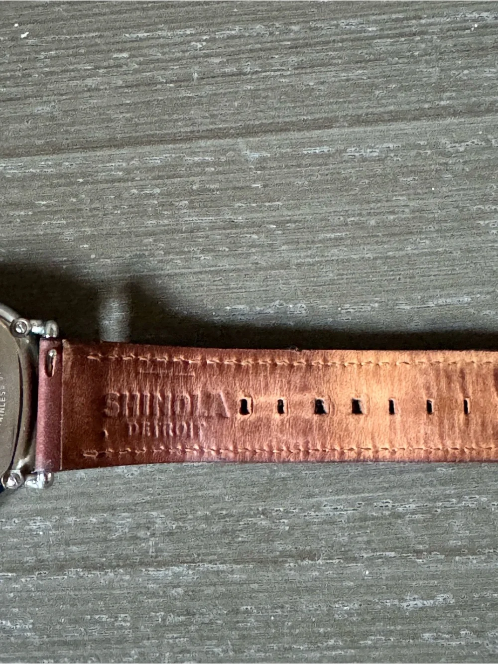 Shinola Midnight Blue Dial Stainless Steel Case Brown Leather Strap Watch